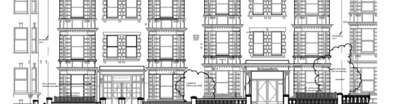 Architects' drawing of plans for 10-13 Edgar Road, Margate