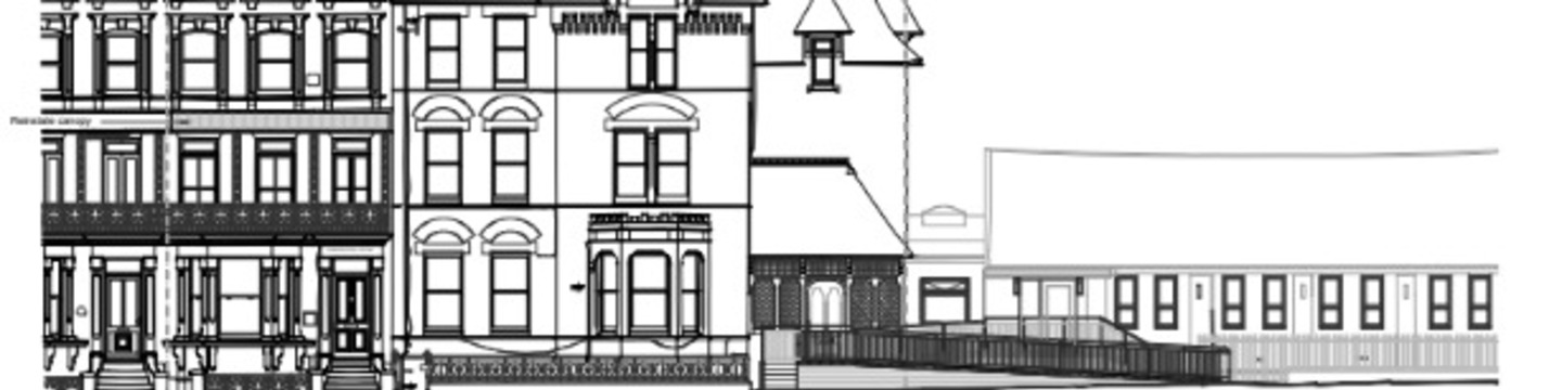 Section of architects' drawing of 38-40 Grosvenor Place, Margate